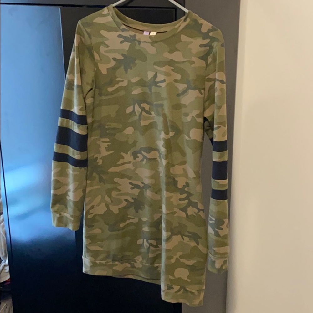 Camo sweater dress
